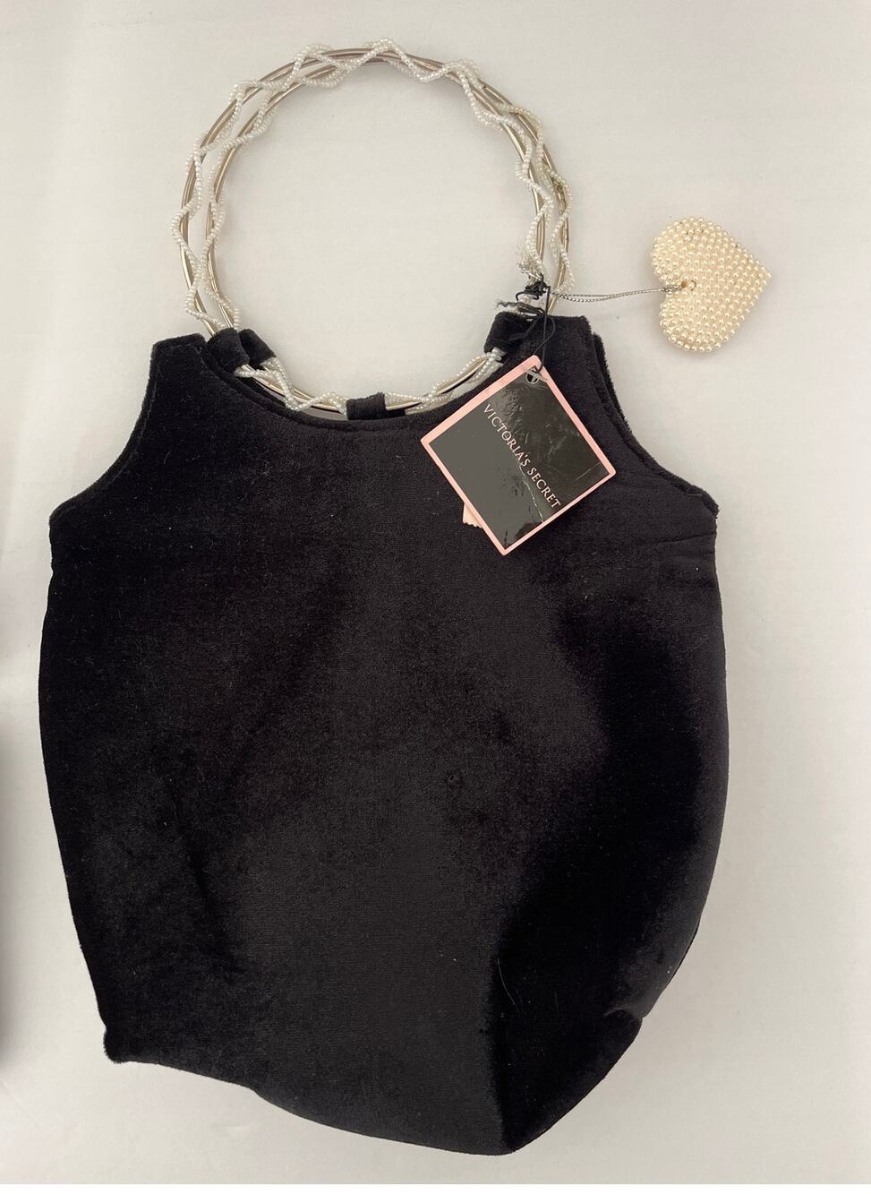 Vintage Victoria’s Secret Velvet Satchel Pearl Handle Y2K Gift Bag Pear Glacé